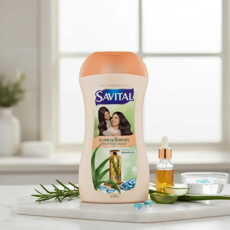 Savital Shampoo Elixir De Romero Biotina Y Sabila 510ml