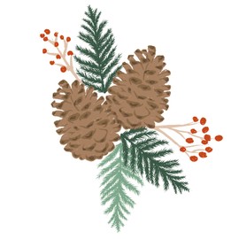 Sizzix Lisa Jones Multilayer Clear Stamps, Pack of 8 Pine Branches | 664936 | Chapter 4 2022 Stamps, Rubber, Pine Branches, One Size