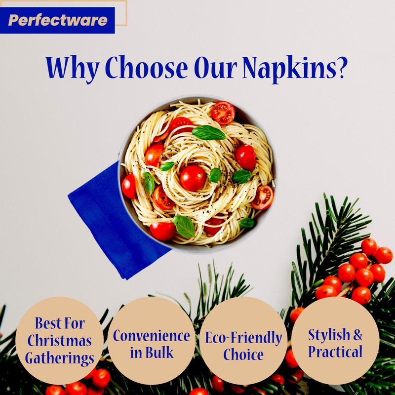 2 Ply Navy Blue Dinner Napkins - Pack of 50ct