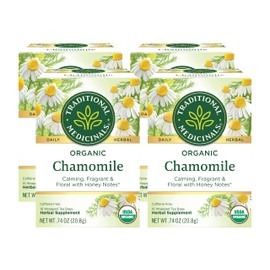 Traditional Medicinals Organic Chamomile Herbal Leaf Tea, 16 Count (Pack of 4)