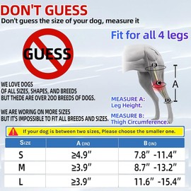 Protector de Patas traseras para Perros con displasia de Cadera, Alivia el Dolor de Artritis, osteoartritis y Lesiones de ligamentos, Soporte de Neopreno Ajustable (L)