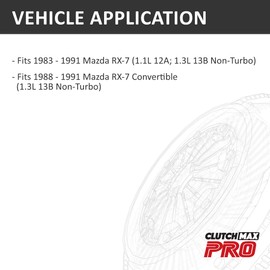 ClutchMaxPRO Performance Stage 3 Clutch Kit Compatible with 1983-1991 Mazda RX-7 1.1L 1988-1991 Mazda RX-7 Convertible 1.3L 13B Non-Turbo (CP10008HDC-ST3)