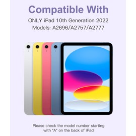 Hamile Hamile for iPad 11th 10th Generation Case with Keyboard - 7 Colors Backlit Wireless Detachable Folio Keyboard Cover with Pencil Holder for iPad 11-inch A16 2025 10th Gen 10.9 Inch 2022 (Lavender)