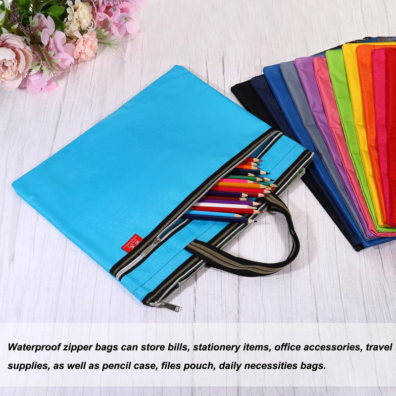 PATIKIL Waterproof Zipper File Bag, Documents Books Tools Storage Zip