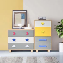 Zliger Drawer Knobs, Furniture Knobs, Pack of 10 Cartoon Star Knobs for Children's Cupboard with Screws for Children's Cupboard, Soft Rubber Knobs, Colourful Door Knobs, Anti-Collision, Children's