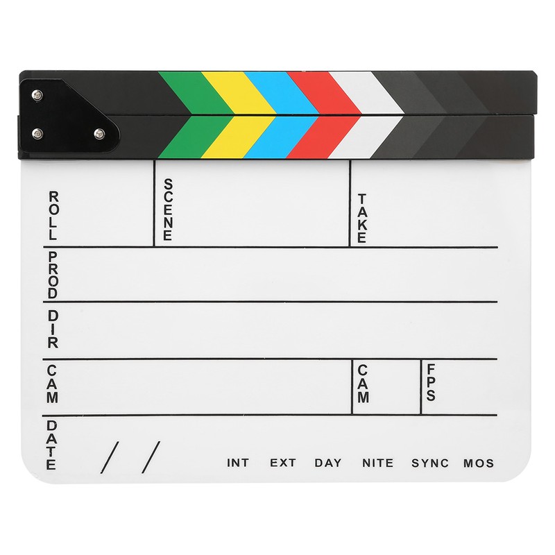30x25CM Acrylic Movie Clapperboard Professional Director Action Clap Film Photography
