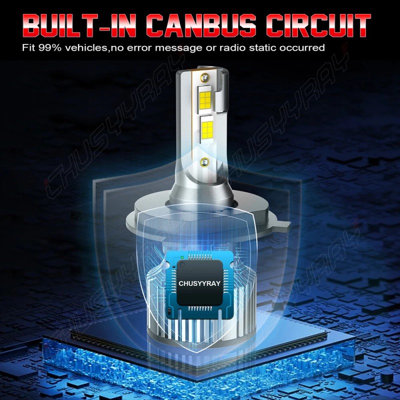 CHUSYYRAY 9003 H4 White LED High/Low Beam Headlight Bulbs Kit