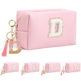 AIBFRID Birthday Gifts for Women Her,Travel Cute Makeup Bag,Large Capacity Cosmetic Bags for Women Makeup Pouch PU Leather Waterproof Cosmetic Bag (D, Pink)