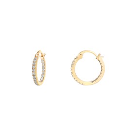 PAVOI 18K Gold Vermeil 925 Sterling Silver Post Cubic Zirconia Hoop Earrings | Small Yellow Gold Hoops