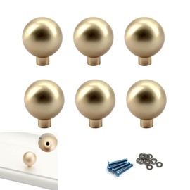 Zerniple Brass Color Handle Pull Solid Zinc Alloy Drawer Wardrobe Handle Pull Kitchen Cabinet Handle Cupboard Knobs (6 Pieces)