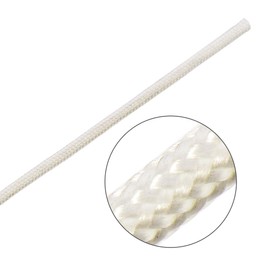 sourcing map Insulation Braid Sleeve, 33Ft-1 mm High TEM Fibreglass Sleeve Alkaline-Free Beige Heat Shield Hose Cord Sleeve