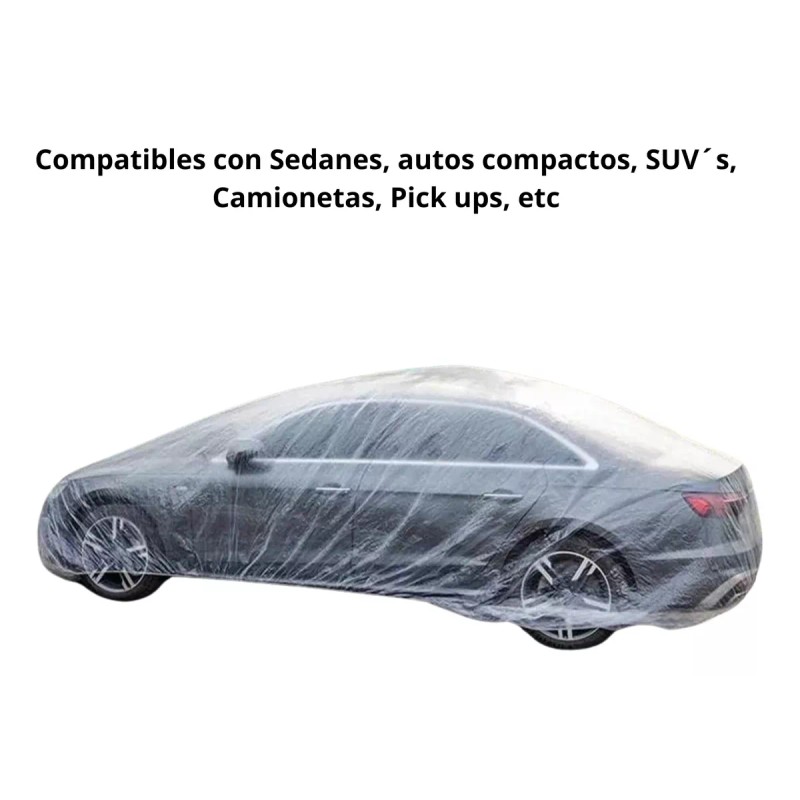 Estuchelandia Cubierta Para Carro Coche Sedan Plastico Desechable Exterior