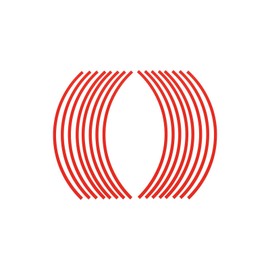 Chaojibao Wheel Rim Sticker 17" 18" Night Reflective Safety Decorative Tape Car Motorcycle Universal Reflective Sticker (Red)