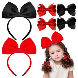 Red Headband & Hair Bow for Women - Eye-catching Christmas Headband and Alice Band with Clips - Ideal for Any Occasion