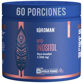 Birdman Myo Inositol 2000 mg  Sin Aditivos, Sin Sabor  Cápsula Vegana  Inositol en Cápsulas  60 Porciones  180 Cápsulas                               