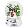 Snow Globe Skier Winter Sports Winter Forest Silver Curved Base