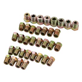 Ieron 35pcs Brake Line Nuts Assortment, Brake Line Fitting Kit for Inverted Flares Brake Line Tube