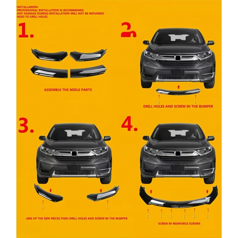 For Volvo S60 S80 S90 Glossy Black Front Bumper Lip/