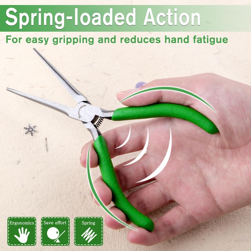 SPEEDWOX Needle Nose Pliers for Jewelry Making Smooth Jaws Long