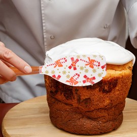 UPKOCH 2 Piezas Espula Navideña de Silicona - Raspador de Platos Navideños - Espátulas de Cocina con Mango deadera - Antiadherente y Resistente Calor - 32x6.5x2cm