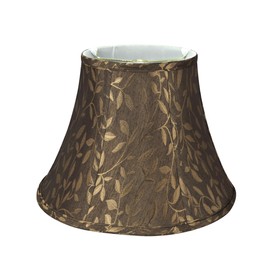 Aspen Creative 30224A Transitional Bell Shaped Spider Construction Lamp Shade, Brown, 7" Top x 13" Bottom x 9-1/2" Slant Height