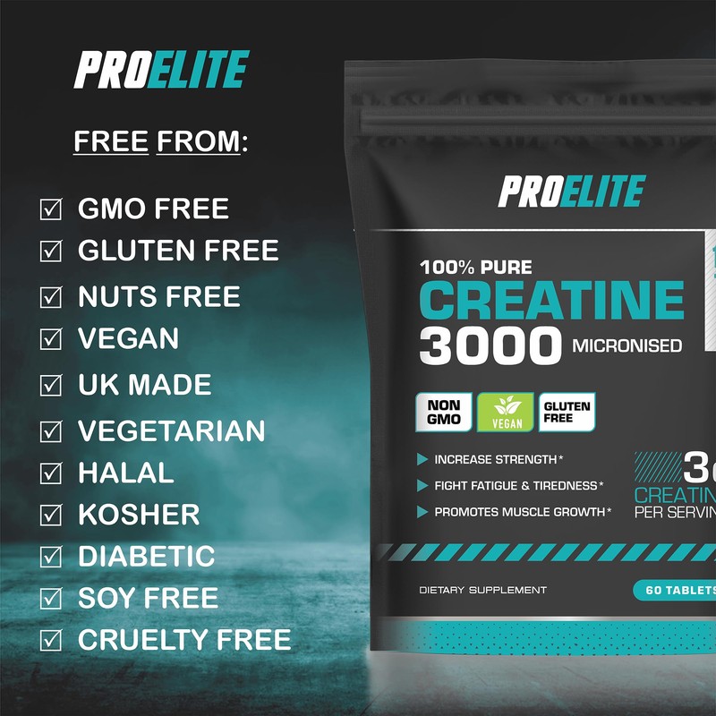 PROELITE Creatine Monohydrate 3000mg - 150 Tablets - Gym Energy