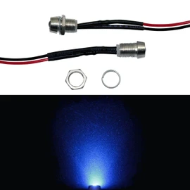 Lumonic 5 x Super Bright Screw LEDs with Resistor for 24 V Applications - High Power LEDs with Connection Cable for Soldering DIY in Blue - Major