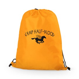 Orange Camp Half Blood Drawstring Bag - Percy Jackson Greek Gods Book Gym Football Swimming Dance Back to School Nursery Primary Backpack Gift Present (Orange)