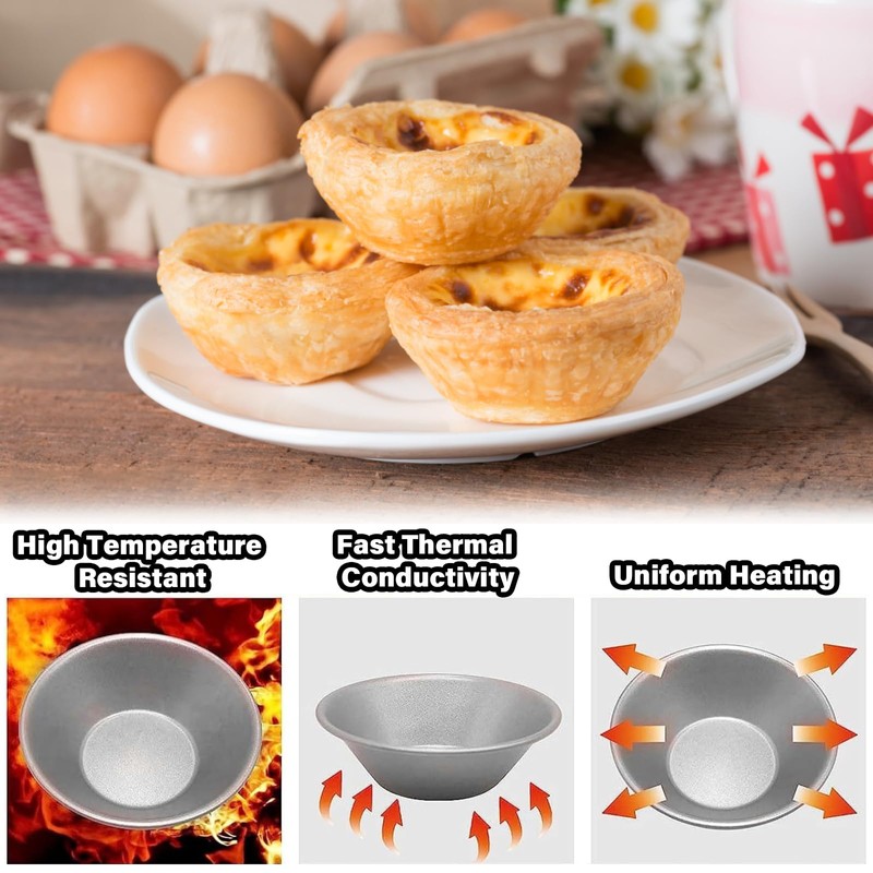 16 Pieces of Aluminum Egg Tart molds Yorkshire Pudding tin