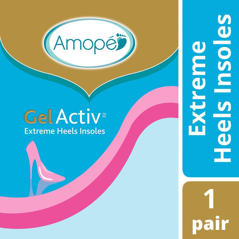Amope GelActiv Extreme Heels Insoles for Women, 1 pair, Size