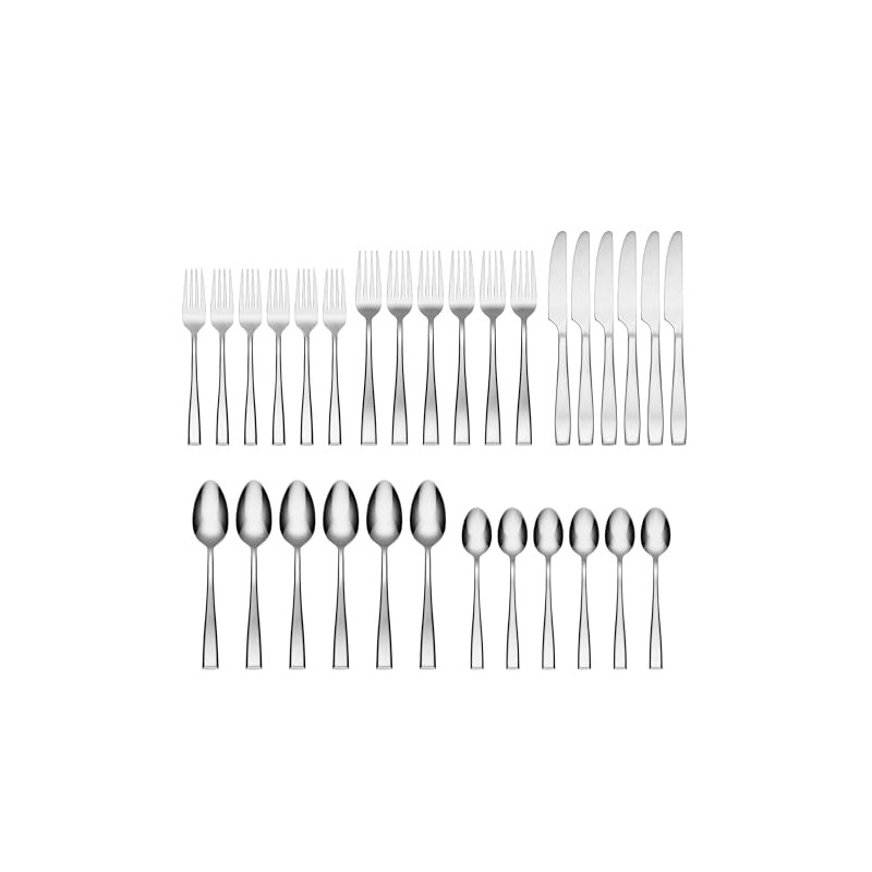 Cambridge Cali Mirror Piece Flatware Set, 30 Count, No Color
