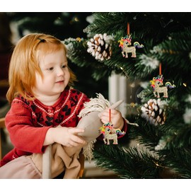 JUESMOS Unicorn Ornaments for Christmas Tree 2024 Metal Unicorn Christmas Ornaments for Kids Girls Sisters Women Rainbow Unicorn Christmas Hanging Decorations Unicorn Christmas Party Supplies Gifts