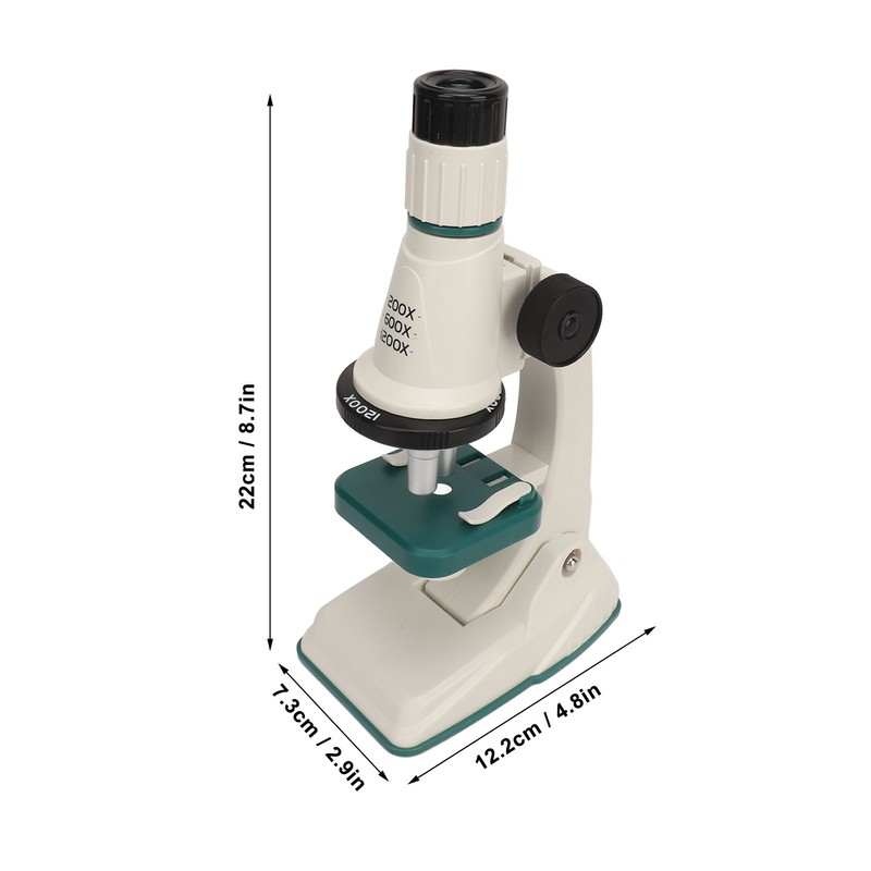 Kids Microscope Science Kit 200 to 1200X Magnification Flexible Angle