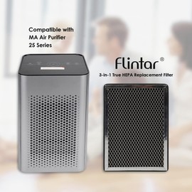 Flintar True HEPA Replacement Filter, Compatible with MA-25 Air Purifier, 3-in-1 Pre-filter, H13 Grade True HEPA and Activated Carbon Filter Set, 2-Filters