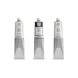 LUKAS Studio Artist Oil Color Paints - High-Pigment Oil Paint Made with Natural Binder for Artist, Painting, & More! - [Black and Whites - 200 mL]