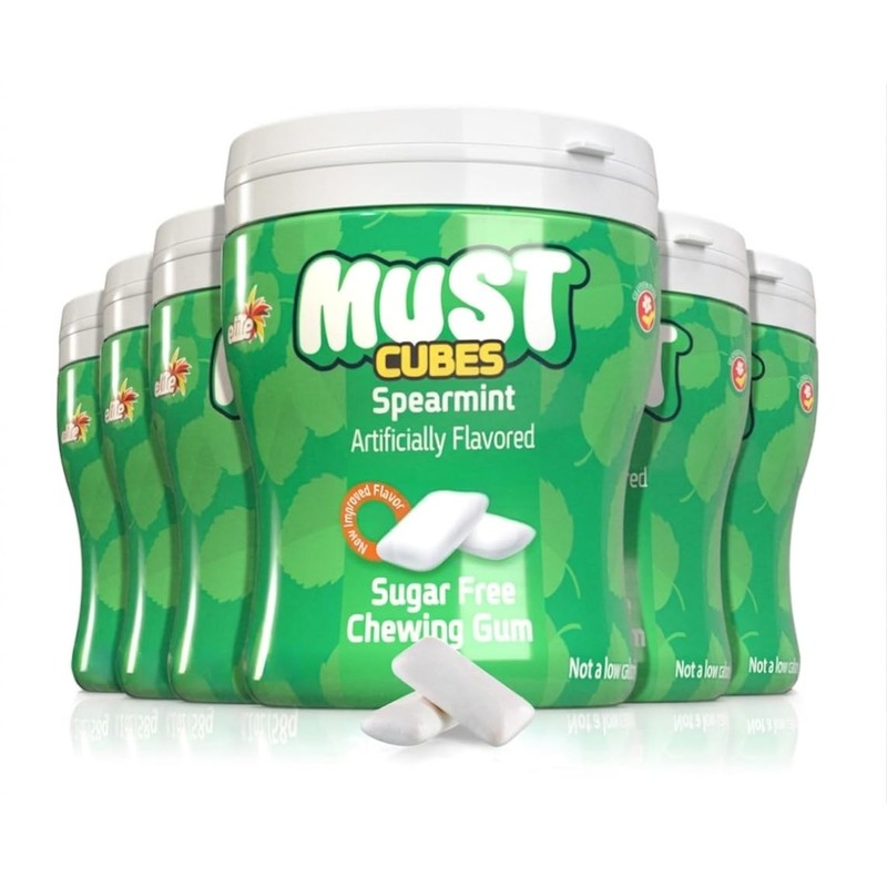 Elite Must Spearmint Sugar Free Chewing Gum, 2.3oz (6 Pack)