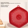 Red Silicone Microwave Splatter Cover with Handle Collapsible Microwave Food