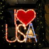 GLOWNOVA 50L Lighted Red, White and Blue Patriotic Window Silhouette