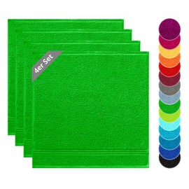 Lashuma Geschirrhandtücher Baumwolle Grün 50x50 cm, Linz Frottee Abtrockentücher für die Küche