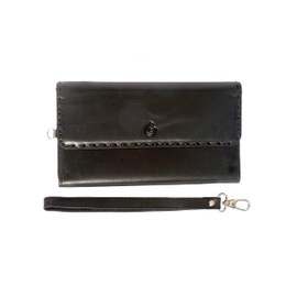 Wolfsohn Women's Large Wallet 11 Compartments Gift Purse Purse High-Quality Purse Leather Wallet for Women Wallet Genuine Leather Wallet Leather Purse, black, Vintage