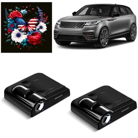 2PCS Car Door Lights Projector, Universal Car Door LED Projector Lights Wireless Welcome Courtesy Ghost Shadow Lamp Fit for All Car Models (American Flag Butterfly)