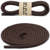 DELELE Round Cotton Waxed Shoelaces: 7/50 Inches Dark Brown Dress