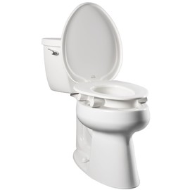 Bemis Assurance 3" Raised Toilet Seat for Seniors, Made in USA, Secure Hinges, Clean Shield Guard, Round, White