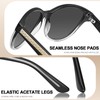 Carfia Black Cateye Polarized Sunglasses for Women UV Protection, Handcrafted