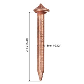 PATIKIL 100pcs CD Weld Pins, 30mm Insulation Weld Pins Stud Welder Pins Insulation Copper Nails Welding Nails for Repair Boat Self Locking Washer