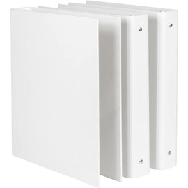 Bigso Ringo Fiberboard 3-Ring Binder Organizer | 3 Ring Binder to Store Projects or Papers | Sturdy and Durable 1 Inch Binder for Everyday Use at School or Work | 11″ x 11.8″ x 1″ | 3 Pack | White