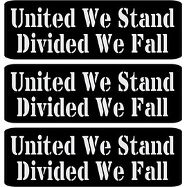 3 - United We Stand Divided We Fall Hard Hat/Biker Helmet Sticker ATV Motocross Biker Decals Funny Graphics Vinyl Sarcastic