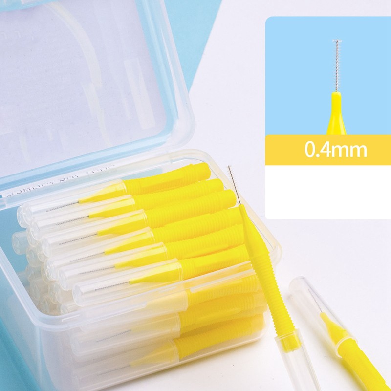 40pcs Dental Interdental Brushes for Braces 0.4mm Ultra Fine Soft