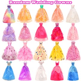 Miunana 51 PCS Ropa y Accesorios para Muñecas de 4 Piezas Vestidos de Moda 3 Tops y Pantalones 2 Piezas de Vestidos de Fiesta 2 Juegos de Baño Bikini 15 Zapatos 30 CM Ropa y Accesorios