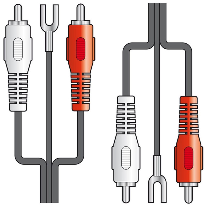 AV:Link 2x RCA Male to 2 x RCA Male Ground